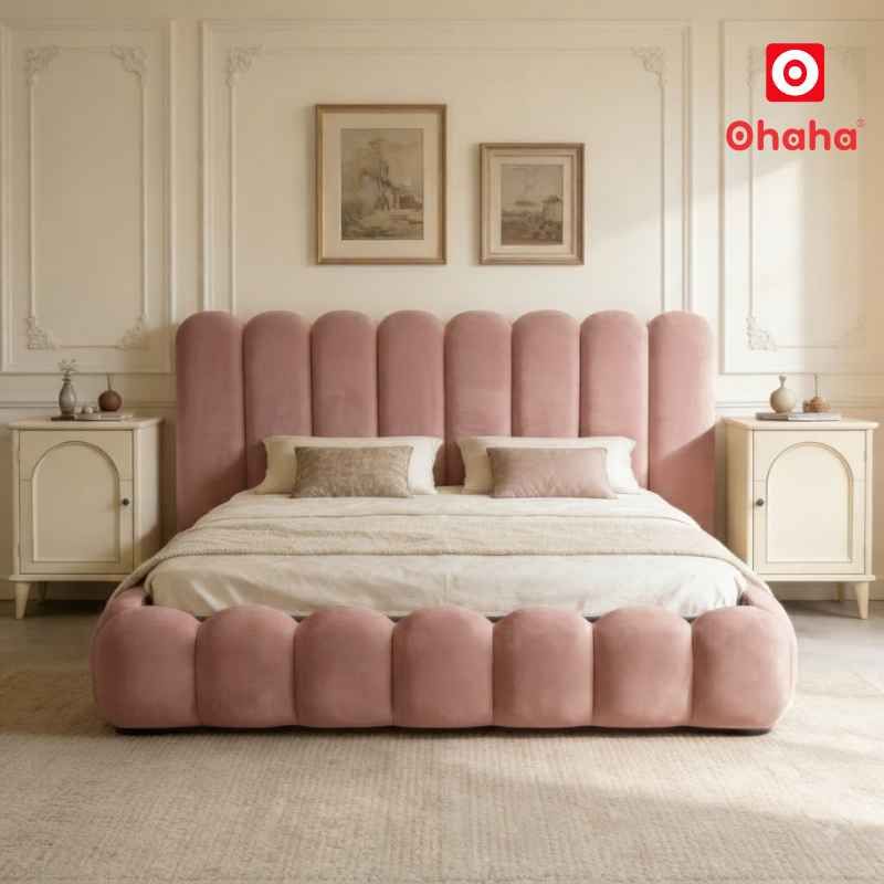 Giường ngủ bọc nệm kiểu mây hiện đại OHAHA - GN050