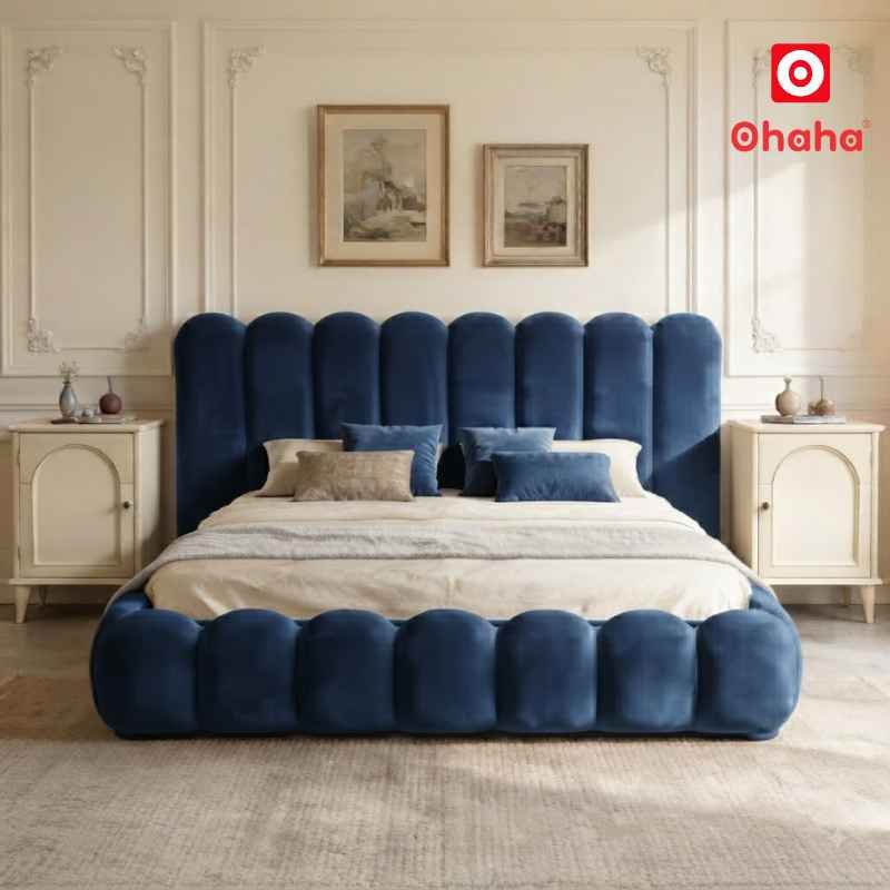 Giường ngủ bọc nệm kiểu mây hiện đại OHAHA - GN050