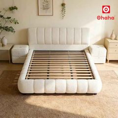 Giường ngủ bọc nệm vải lông cừu hiện đại OHAHA - GN051