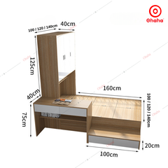 Combo giường ngủ đa năng kết hợp tủ và bàn học Ohaha - GĐN003