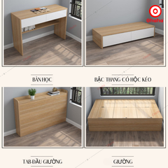 Combo giường ngủ đa năng kết hợp tủ và bàn học Ohaha - GĐN003