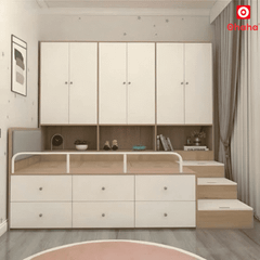 Combo giường ngủ đa năng nhiều tủ kệ Ohaha - GĐN001