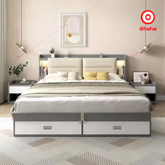 Giường ngủ gỗ cao cấp bọc nệm Ohaha - GN029