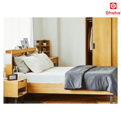 GIƯỜNG NGỦ GỖ MDF LÕI XANH VENEER SỒI CAO CẤP OHAHA - 001