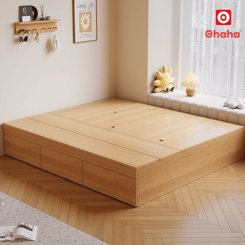 Giường ngủ gỗ công nghiệp cao cấp kiểu hộp OHAHA - GC076