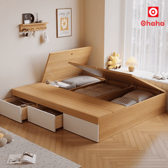 Giường ngủ gỗ công nghiệp cao cấp kiểu hộp OHAHA - GC076