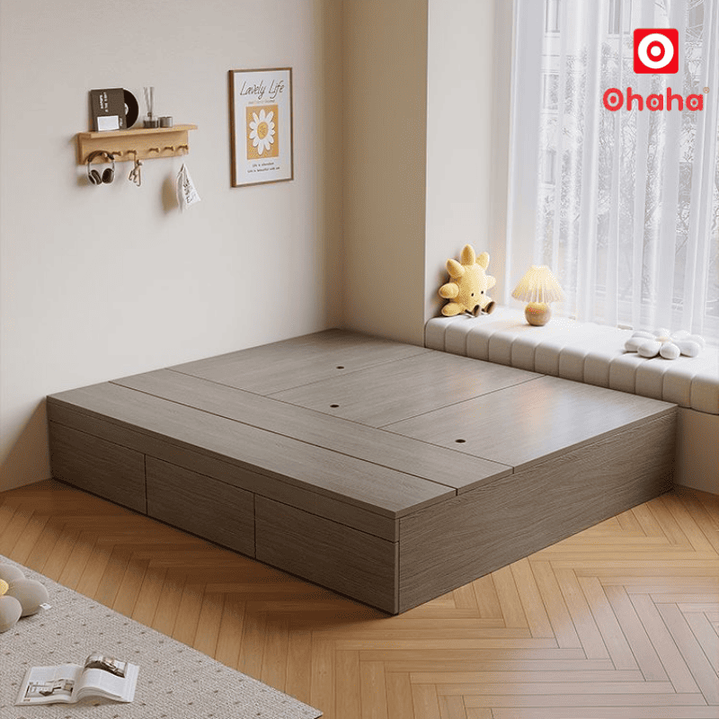 Giường ngủ gỗ công nghiệp cao cấp kiểu hộp OHAHA - GC076