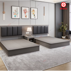 Giường ngủ gỗ công nghiệp hiện đại kèm tab đầu giường OHAHA - GC049