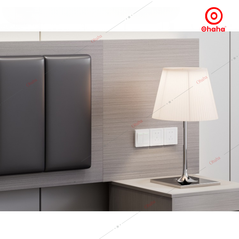 Giường ngủ gỗ công nghiệp hiện đại kèm tab đầu giường OHAHA - GC049