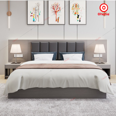 Giường ngủ gỗ công nghiệp hiện đại kèm tab đầu giường OHAHA - GC049