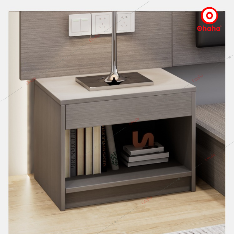 Giường ngủ gỗ công nghiệp hiện đại kèm tab đầu giường OHAHA - GC049