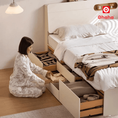 Giường ngủ gỗ công nghiệp hiện đại nhiều ngăn kéo OHAHA - GC083