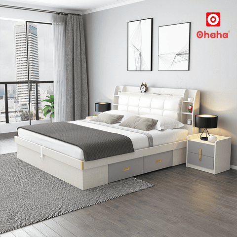 Giường ngủ gỗ công nghiệp hiện đại OHAHA - GC078