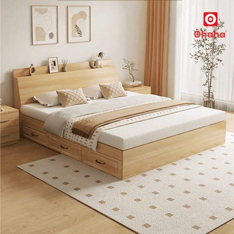Giường ngủ gỗ công nghiệp hiện đại OHAHA - GC080