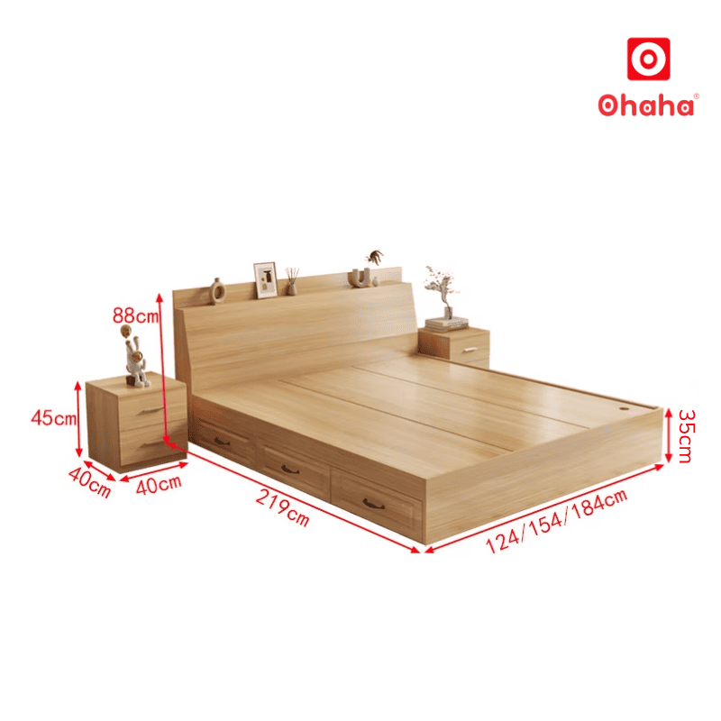 Giường ngủ gỗ công nghiệp hiện đại OHAHA - GC080