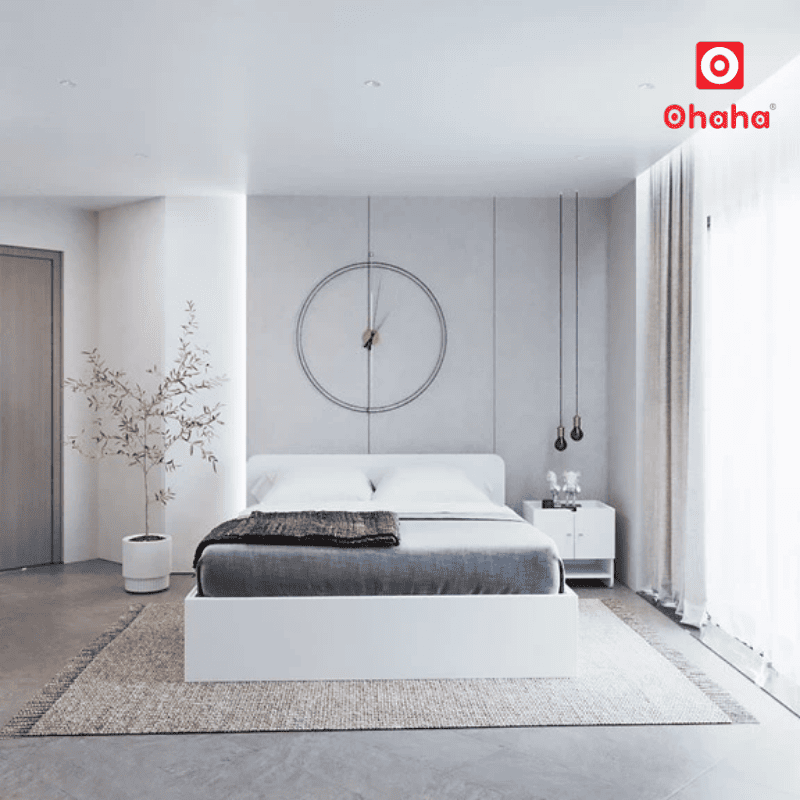 Giường ngủ gỗ công nghiệp hiện đại phong cách Bắc Âu OHAHA - GC081