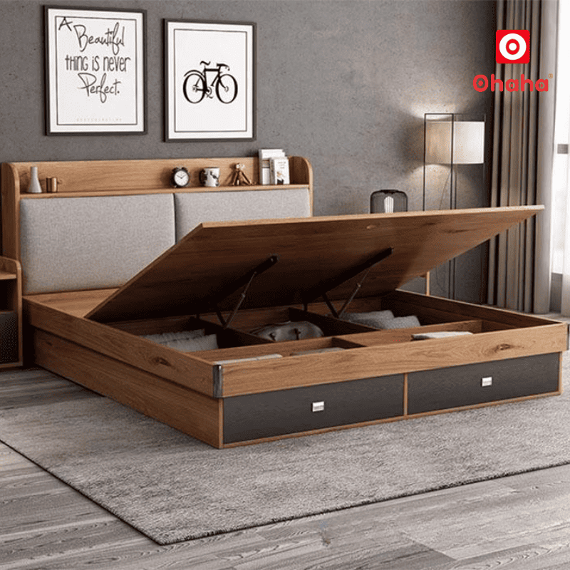 Giường ngủ gỗ công nghiệp hiện đại OHAHA - GC079
