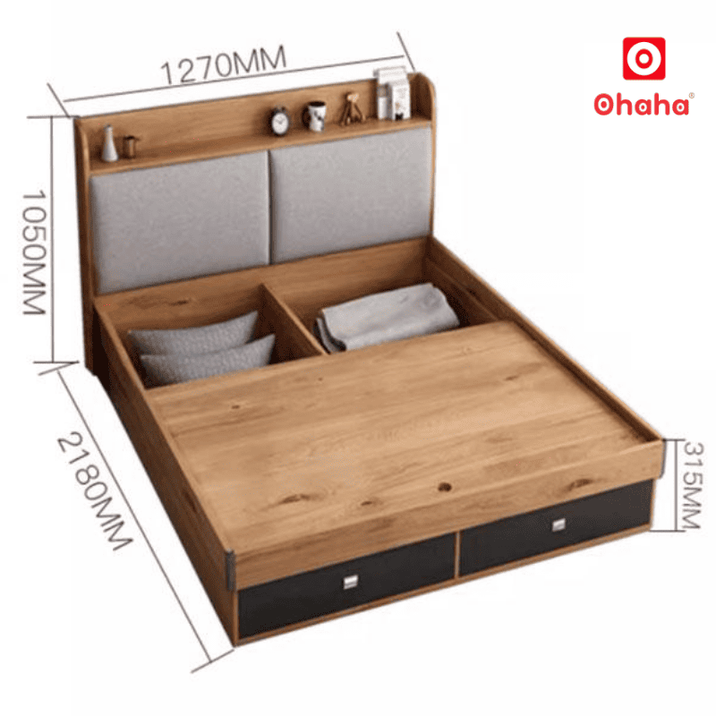 Giường ngủ gỗ công nghiệp hiện đại OHAHA - GC079