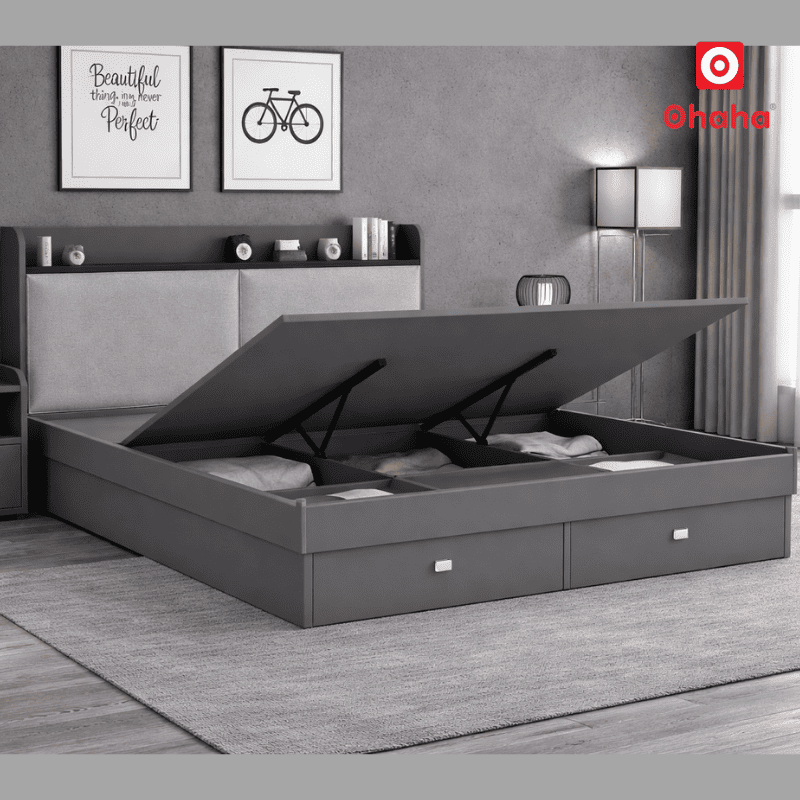 Giường ngủ gỗ công nghiệp hiện đại OHAHA - GC079