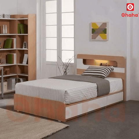 Giường ngủ gỗ công nghiệp cao cấp OHAHA - GC033 - 01 - Kèm đèn Led