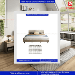 Giường ngủ gỗ công nghiệp cao cấp OHAHA  - GC038