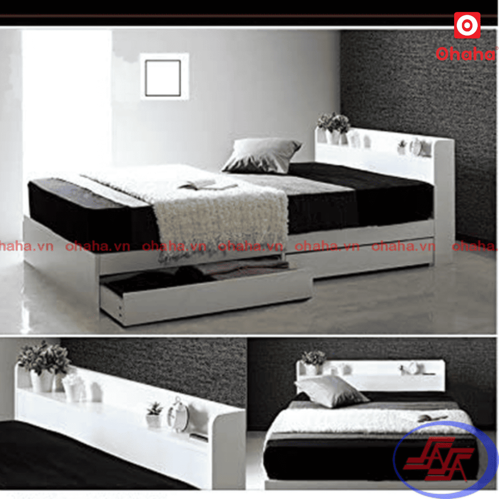 Giường ngủ gỗ công nghiệp cao cấp kiểu nhật OHAHA  - GC042