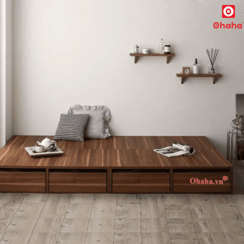Giường ngủ gỗ công nghiệp cao cấp kiểu hộp OHAHA  - GC044 - 02