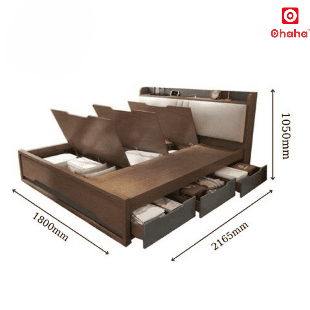 Giường ngủ gỗ thông minh Ohaha - GN001