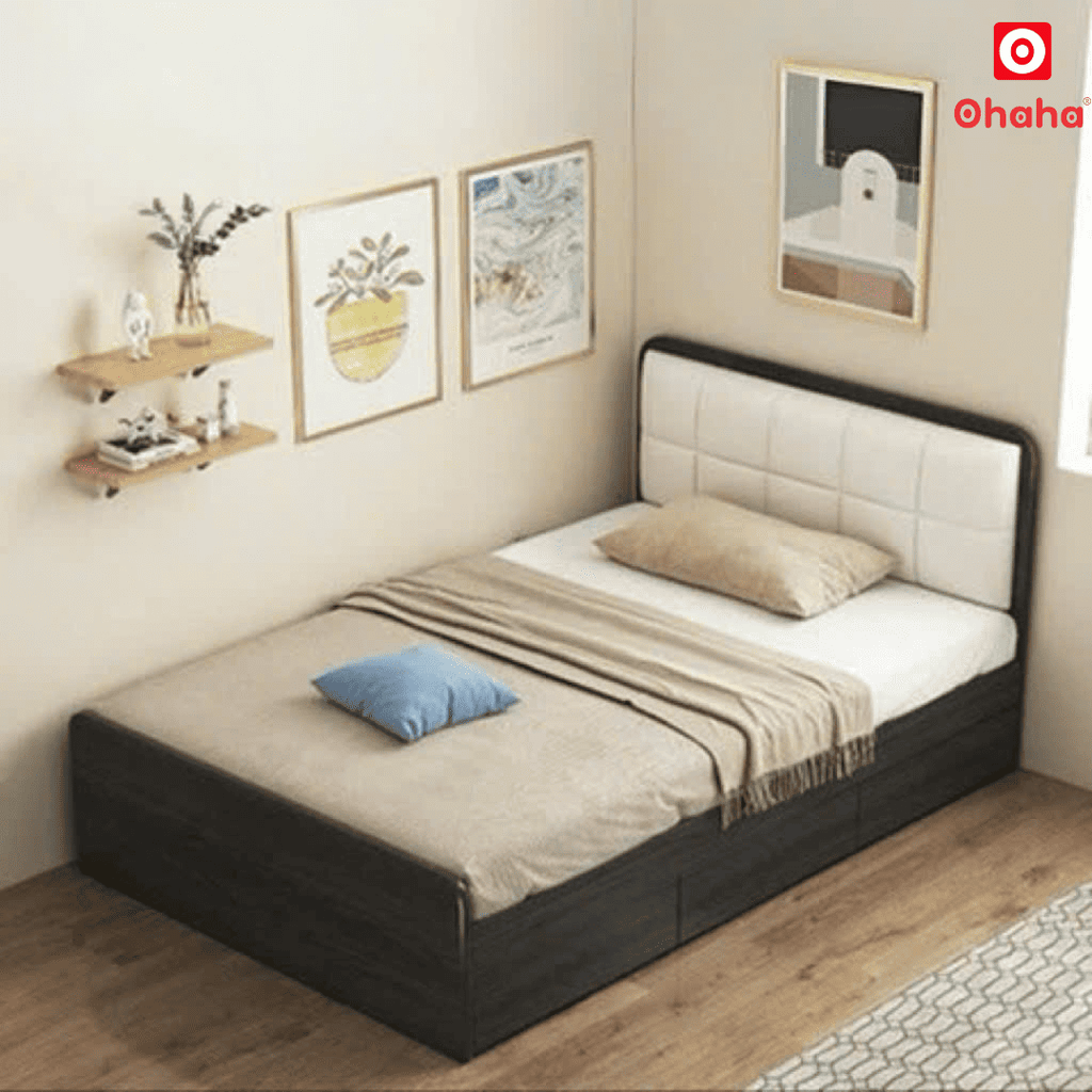 Giường ngủ gỗ công nghiệp bọc nệm Ohaha - GN003