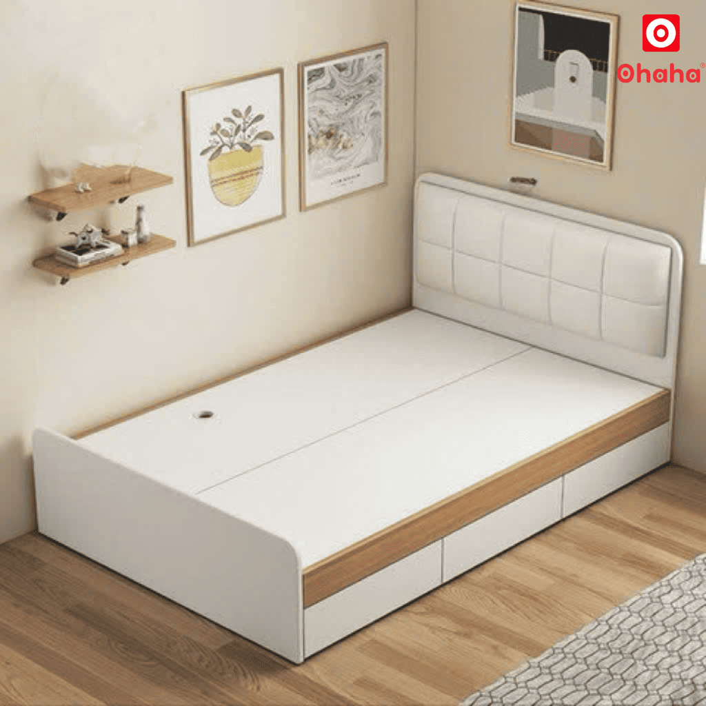 Giường ngủ gỗ công nghiệp bọc nệm Ohaha - GN003