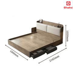 Giường ngủ gỗ cao cấp bọc nệm Ohaha - GN002