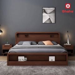 Giường ngủ gỗ tự nhiên cao cấp OHAHA - GGTN017