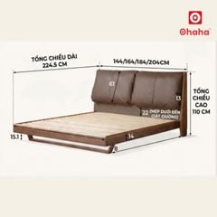 Giường Ngủ Gỗ Tự Nhiên Gỗ Tần Bì Ash Cao Cấp Bọc Nệm OHAHA - GGTN023