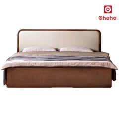 Giường ngủ gỗ tự nhiên bọc nệm cao cấp OHAHA - GGTN026