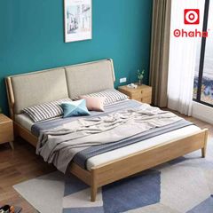 Giường ngủ gỗ tự nhiên bọc nệm cao cấp OHAHA - GGTN027