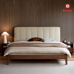 Giường Ngủ Gỗ Tự Nhiên Bọc Nệm Cao Cấp OHAHA - GGTN019