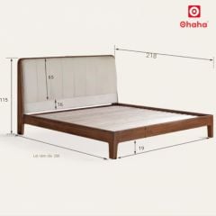 Giường Ngủ Gỗ Tự Nhiên Bọc Nệm Cao Cấp OHAHA - GGTN019