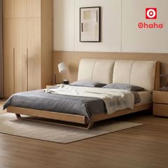 Giường ngủ gỗ tự nhiên cao cấp OHAHA - GGTN009