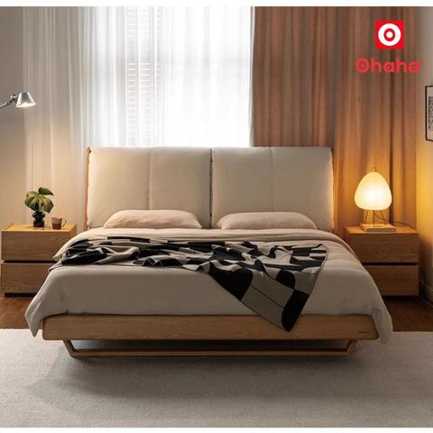 Giường ngủ gỗ tự nhiên cao cấp OHAHA - GGTN009