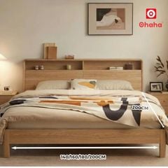 Giường ngủ gỗ tự nhiên cao cấp OHAHA - GGTN011