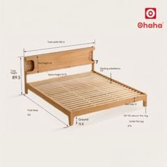 Giường ngủ gỗ tự nhiên cao cấp OHAHA - GGTN016