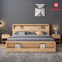 Giường ngủ gỗ tự nhiên cao cấp OHAHA - GGTN017