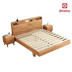 Giường ngủ gỗ tự nhiên cao cấp OHAHA - GGTN018