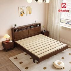 Giường ngủ gỗ tự nhiên cao cấp OHAHA - GGTN018