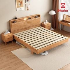Giường ngủ gỗ tự nhiên cao cấp OHAHA - GGTN018