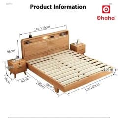 Giường ngủ gỗ tự nhiên cao cấp OHAHA - GGTN018