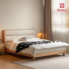 Giường Ngủ Gỗ Tự Nhiên Tần Bì Ash Bọc Nệm Cao Cấp OHAHA - GGTN020