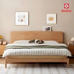 Giường ngủ gỗ tự nhiên cao cấp OHAHA - GGTN022