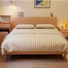 Giường ngủ gỗ tự nhiên cao cấp OHAHA - GGTN025