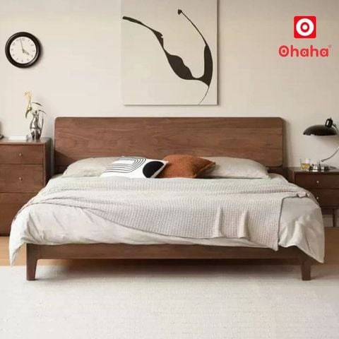 Giường ngủ gỗ tự nhiên cao cấp OHAHA - GGTN024
